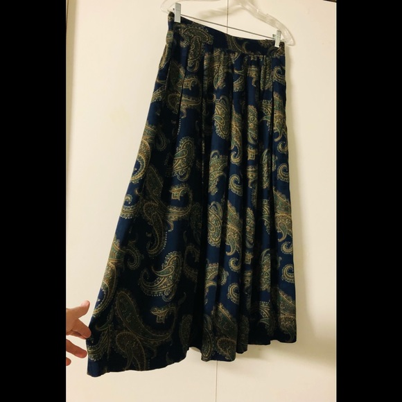 Herman Geist Skirt Sz 8 Vintage Pleated Paisley Maxi Gorgeous - Picture 8 of 13
